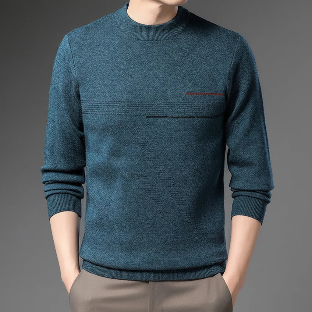 Men's Mock-Neck Knit Sweater | Long Sleeve Autumn Winter 2