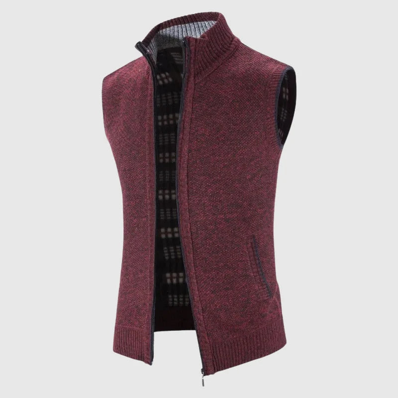Men's Wool Knit Vest with Zipper Closure 4