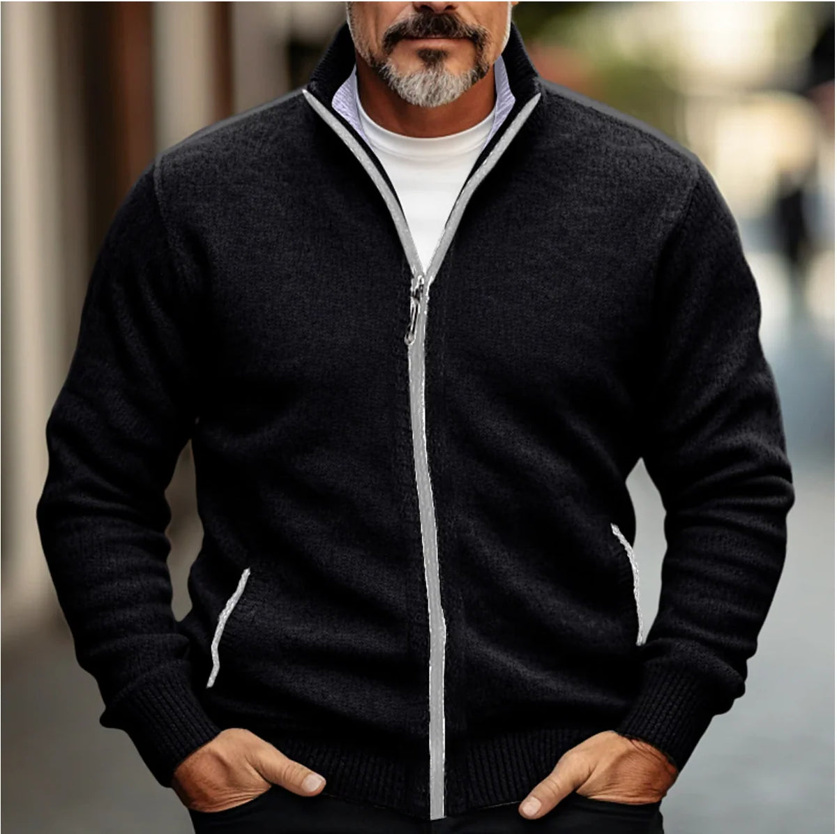 Men's Zip Up Cardigan | Men's Cardigan Sweater 4
