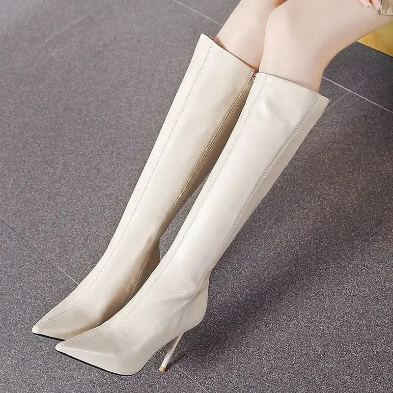Black Knee High Boots | Women's Pointed-Toe Stiletto Heels 3