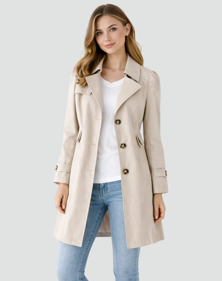 Black Trench Coat | Women’s Mid-Length Tailored Jacket 2