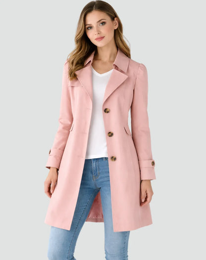 Black Trench Coat | Women’s Mid-Length Tailored Jacket 3