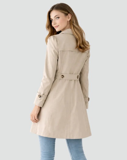 Black Trench Coat | Women’s Mid-Length Tailored Jacket 4