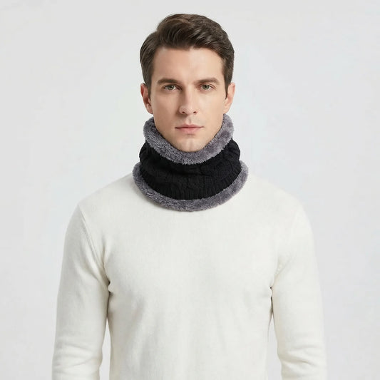 Cable-Knit Ring Scarf Unisex Neck and Face Warmer 0