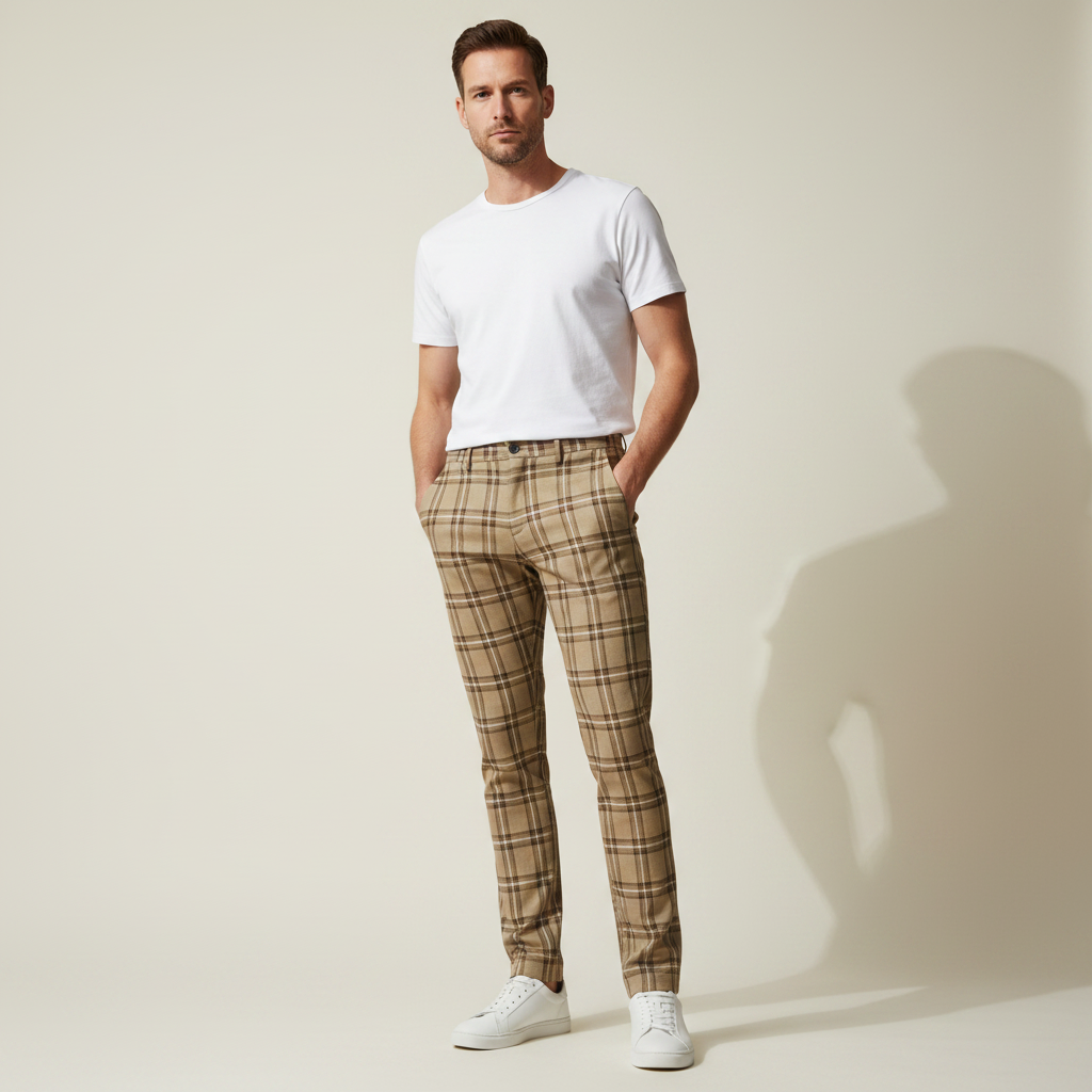 Checked Chinos | Men's Trousers for Casual Style 1