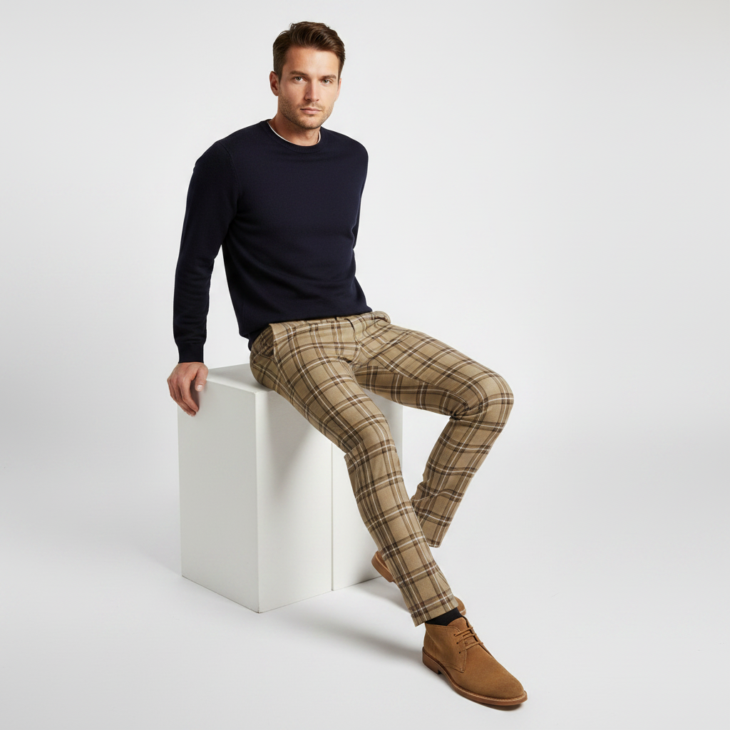 Checked Chinos | Men's Trousers for Casual Style 3