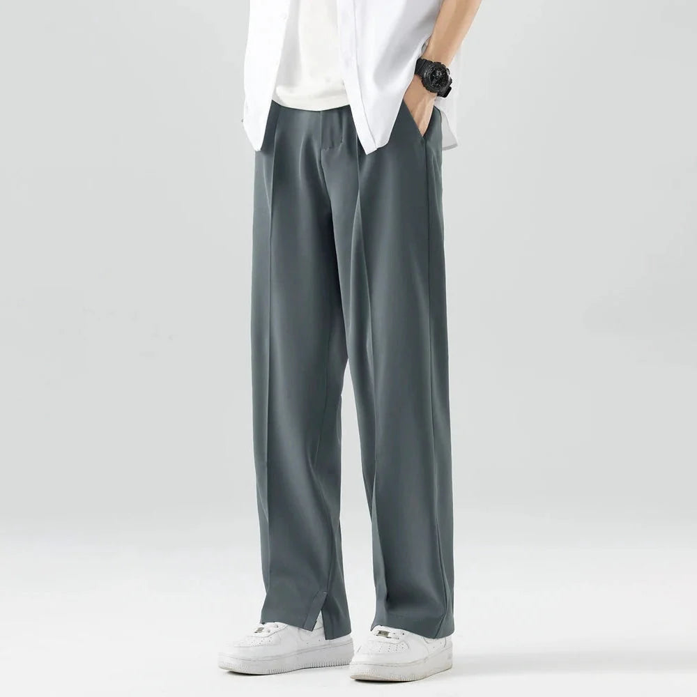 Chill Mode Wide-Leg Pants Mid-Rise Polyester Blend 3