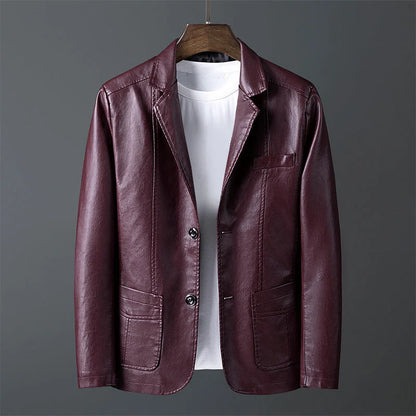 Classic Cut Leather Jacket | Men's PU Leather Outerwear 2