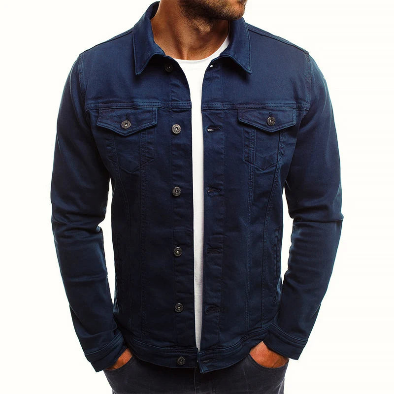 Classic Denim Jacket Slim Fit Cotton Blend 0