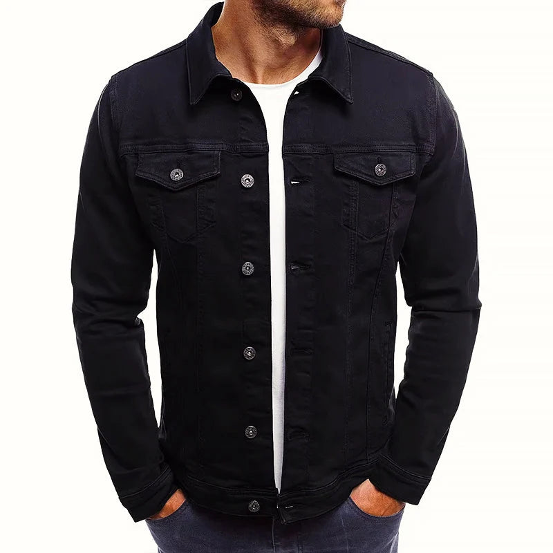 Classic Denim Jacket Slim Fit Cotton Blend 4