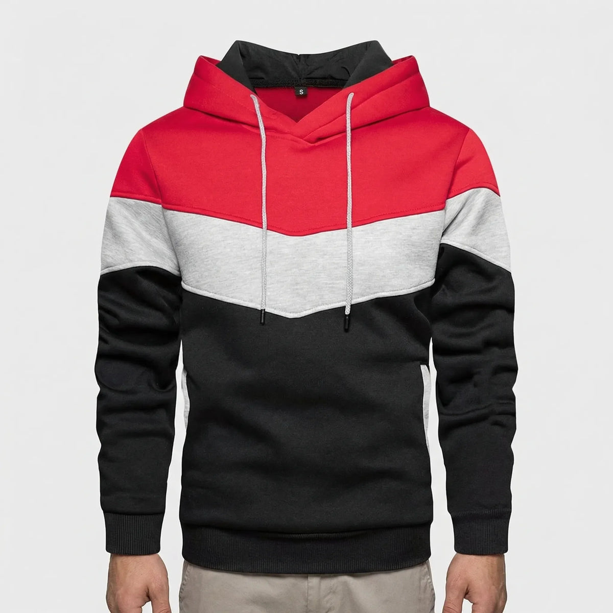 Colour Block Hooded Sweatshirt | Men's Casual Pullover 5