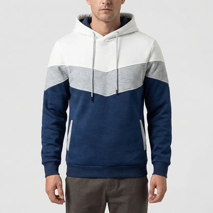 Colour Block Hooded Sweatshirt | Men's Casual Pullover 6
