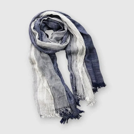 Cotton Blend Striped Scarf | Lightweight Accessory 0