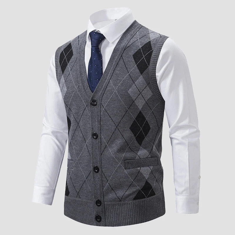 Diamond Knit Vest | Men's Sweater Vest for Tailored Style 4