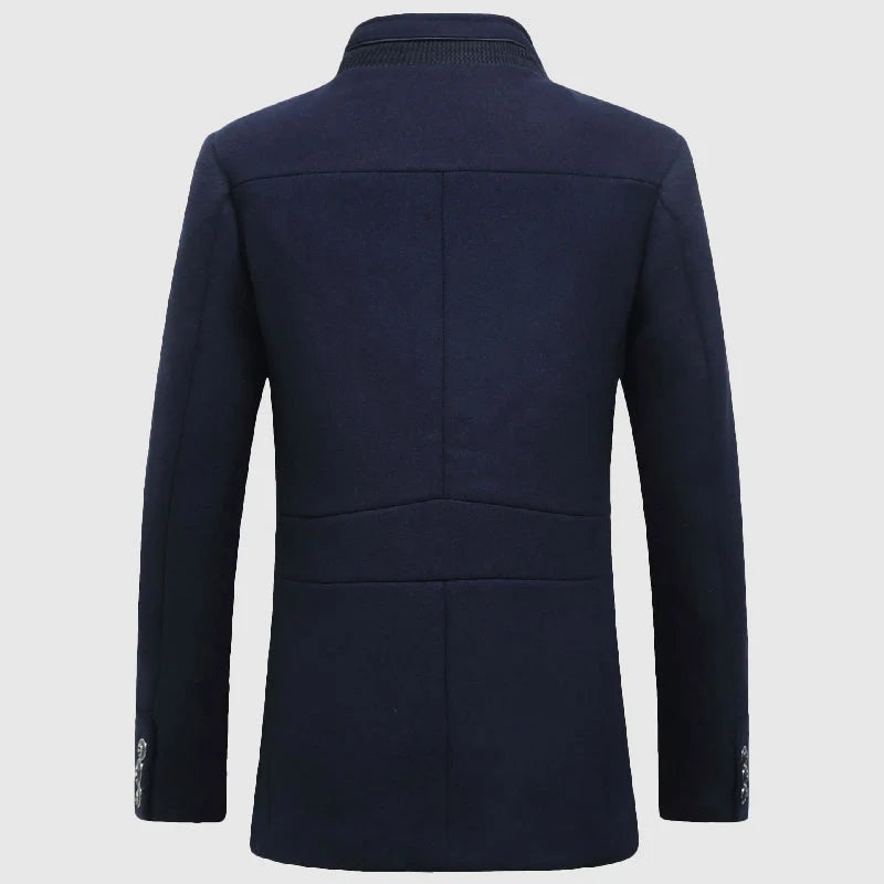 Gentiluomo | Men's Wool Blend Overcoat with Stand-Up Collar 3