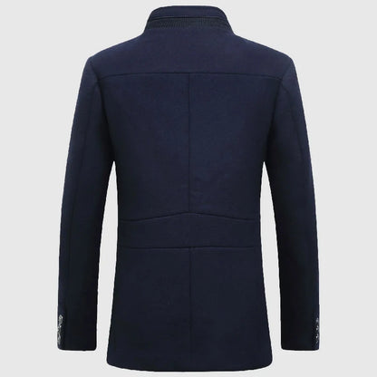 Gentiluomo | Men's Wool Blend Overcoat with Stand-Up Collar 3