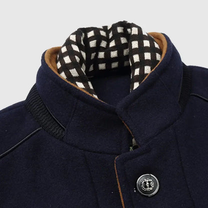 Gentiluomo | Men's Wool Blend Overcoat with Stand-Up Collar 5