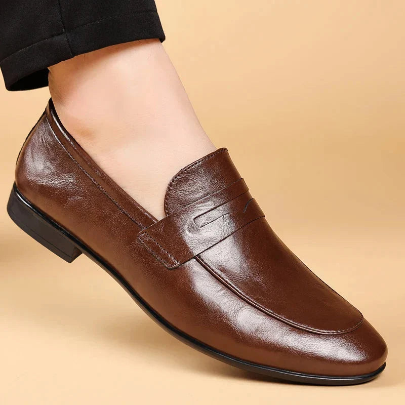 Handcrafted Leather Dress Loafers Men Black 5