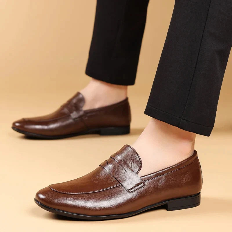 Handcrafted Leather Dress Loafers Men Black 7