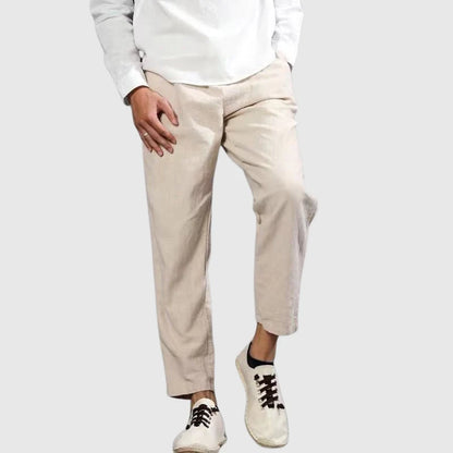 Harbor Linen Pants | Men's Elastic Waist Straight Leg 2