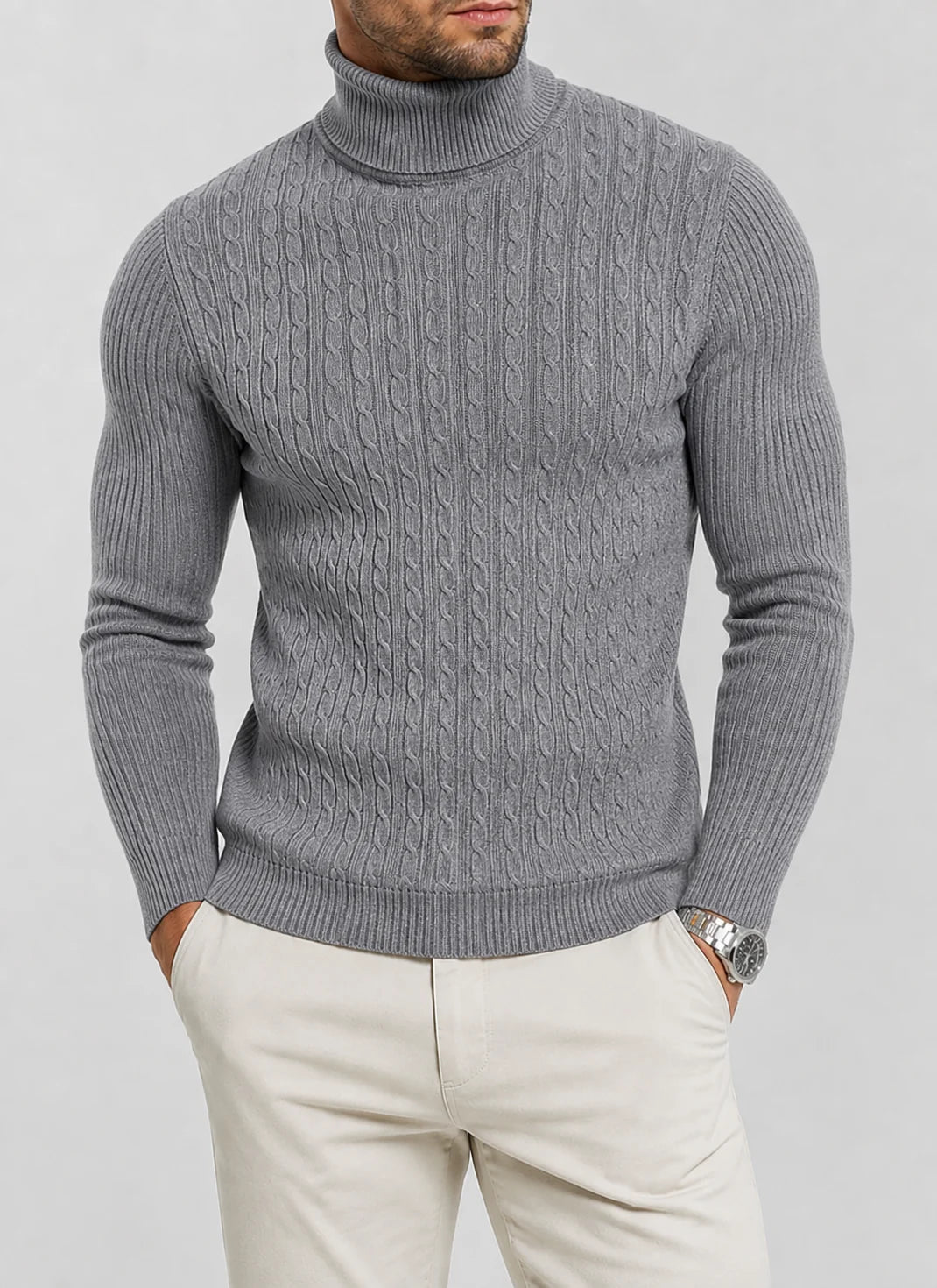 Heidi | Men's Slim Fit Turtleneck Sweater Warm Knit 11