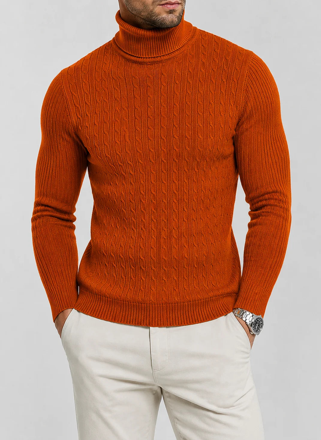 Heidi | Men's Slim Fit Turtleneck Sweater Warm Knit 12