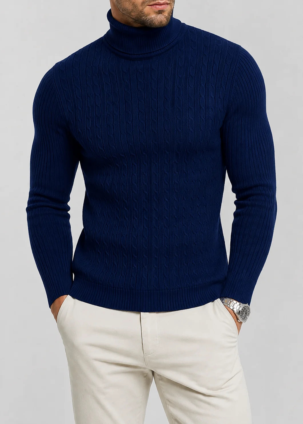 Heidi | Men's Slim Fit Turtleneck Sweater Warm Knit 13