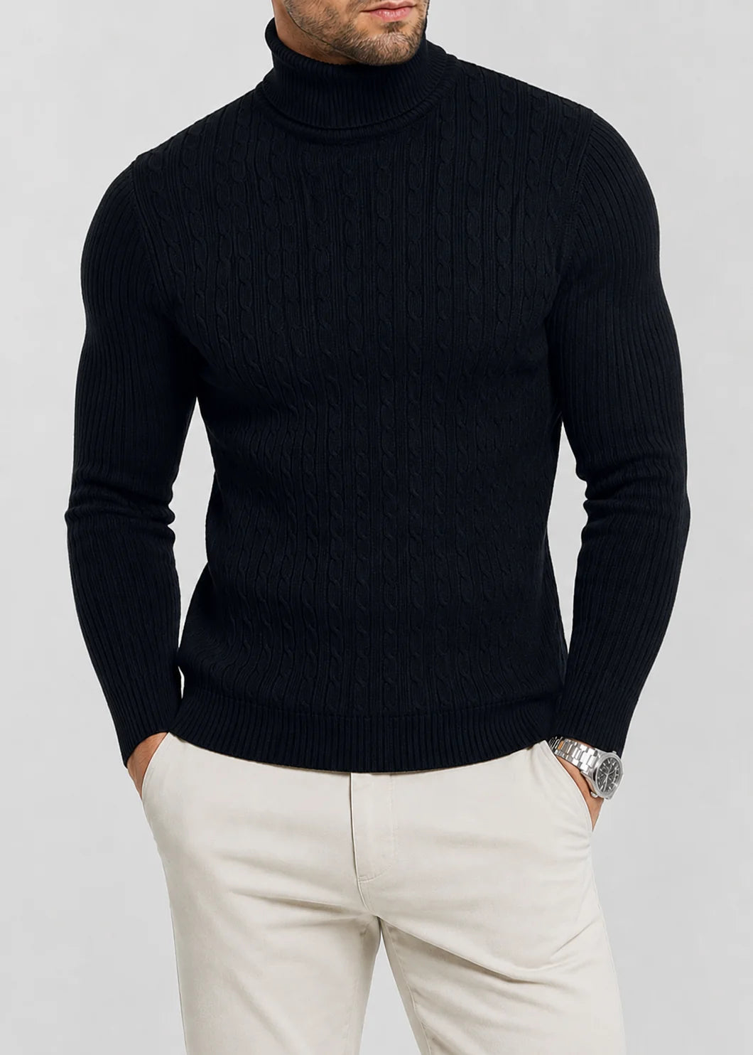 Heidi | Men's Slim Fit Turtleneck Sweater Warm Knit 7