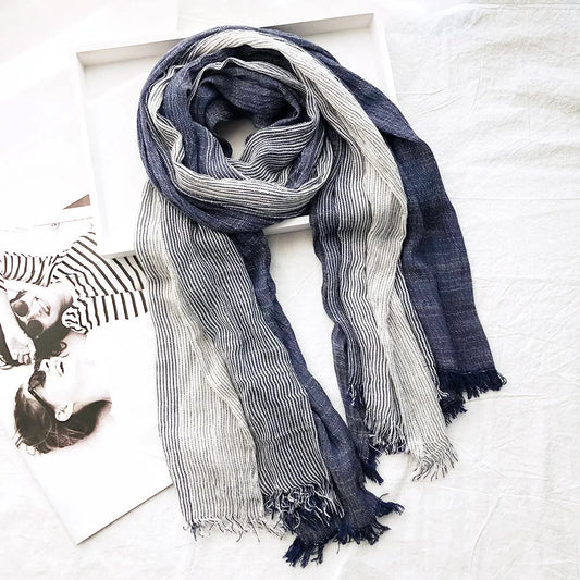 Heritage Stripe Linen Scarf | Lightweight Cotton-Linen Scarf 0