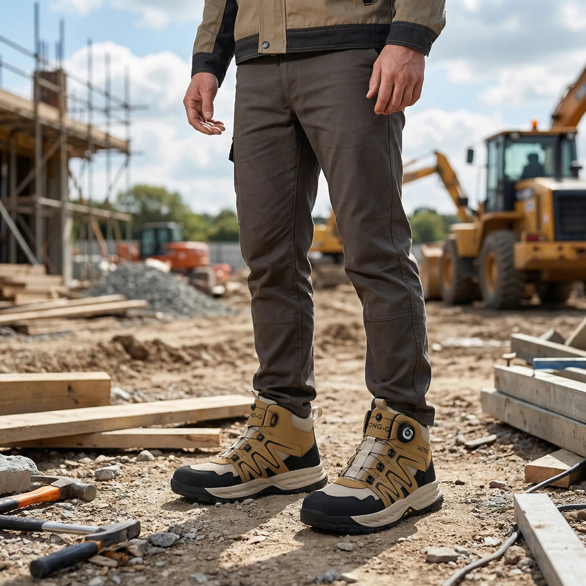 High-Top Work Boot Reinforced Toe Puncture-Resistant Sole 2