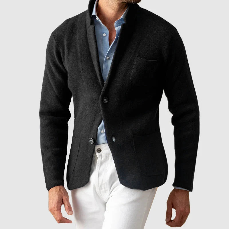 Knitted Jacket Classic Design Two-Button Closure 2