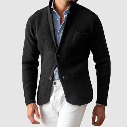 Knitted Jacket Classic Design Two-Button Closure 2