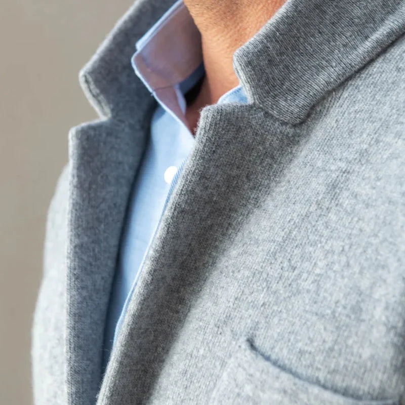 Knitted Jacket Classic Design Two-Button Closure 3