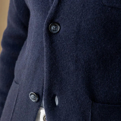 Knitted Jacket Classic Design Two-Button Closure 4