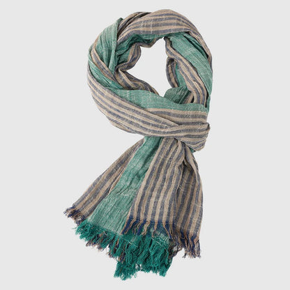 Lightweight Striped Scarf with Fringe Detail 4