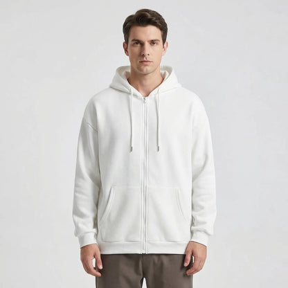 Loose Fit Zip-Up Hooded Sweatshirt | Casual Everyday Wear 6