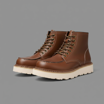 Black Lace-Up Ankle Boots | Durable Leather Footwear