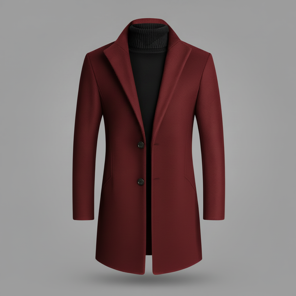 Men's Notched Lapel Overcoat | Stylish Men's Coat
