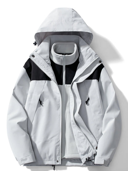 Men's 3-in-1 Hooded Winter Jacket | Men's Winter Coat 3