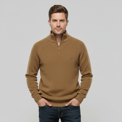 Men's Black Half-Zip Jumper | Slim Fit Knitwear 1