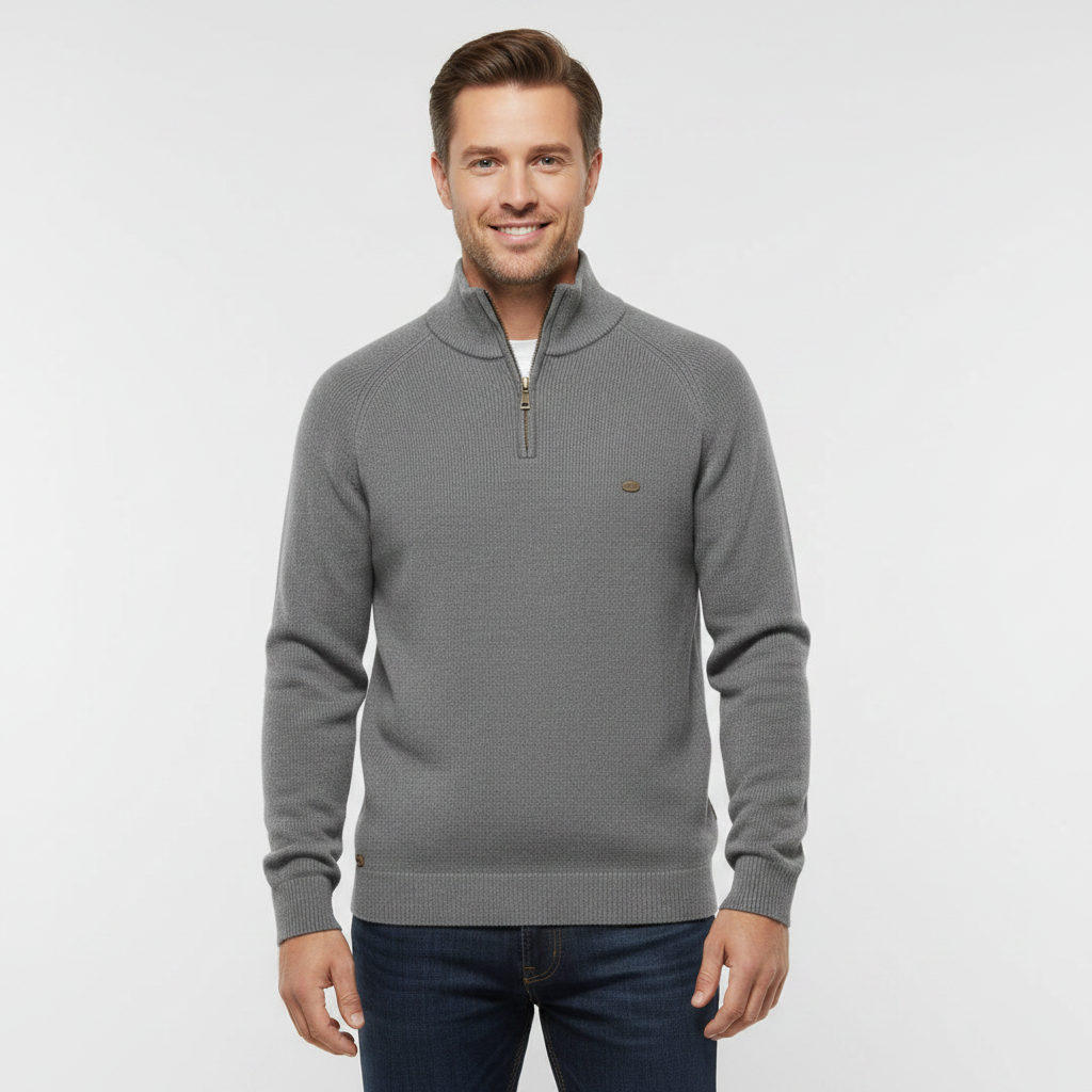 Men's Black Half-Zip Jumper | Slim Fit Knitwear 3