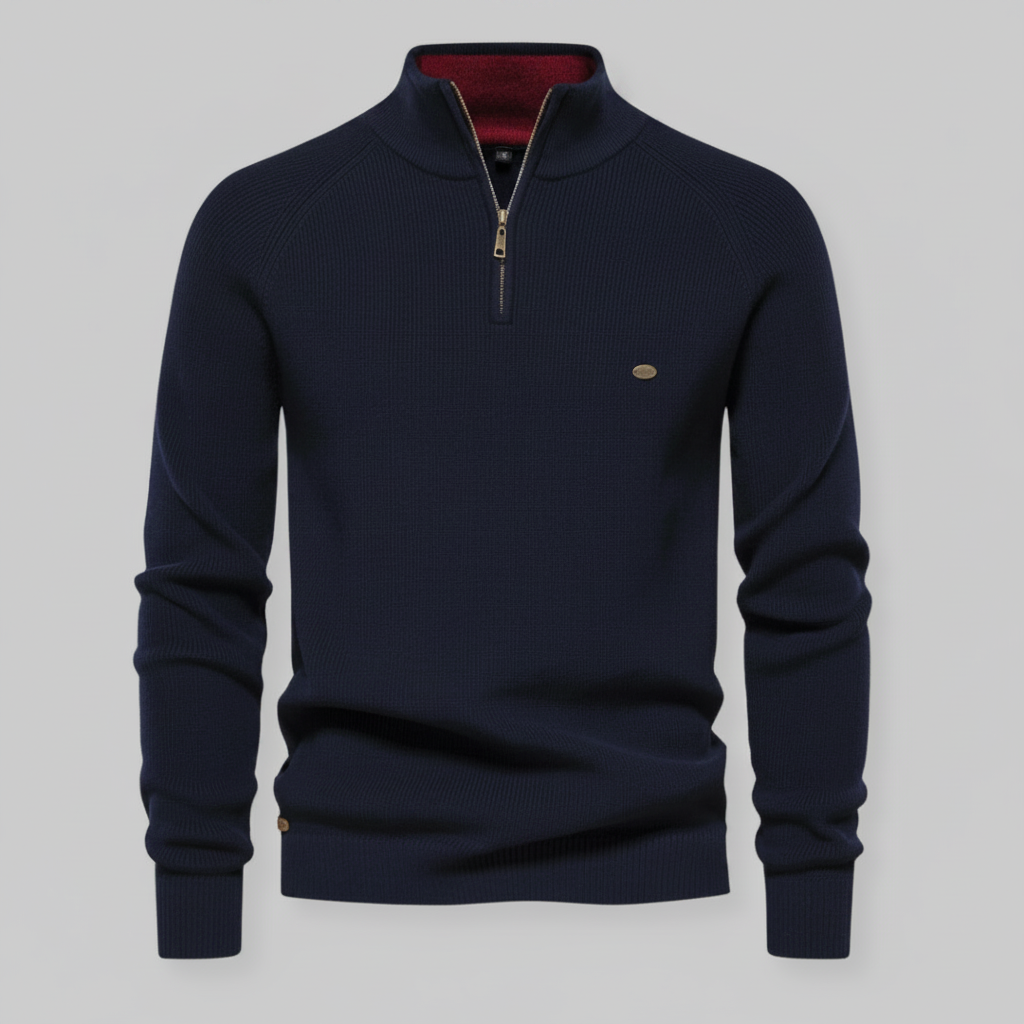 Men's Black Half-Zip Jumper | Slim Fit Knitwear 5