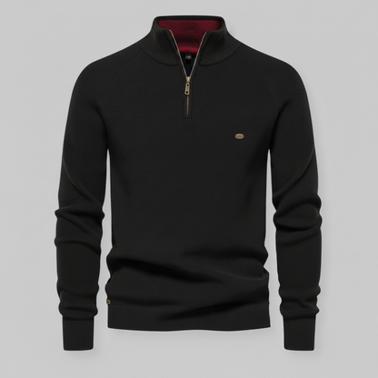 Men's Black Half-Zip Jumper | Slim Fit Knitwear 6