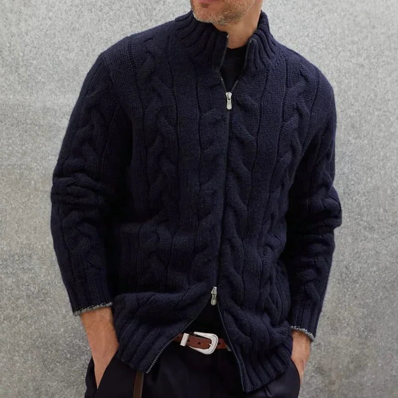 Men's Cable-Knit Zip Cardigan | Men's Cardigan Sweater 0