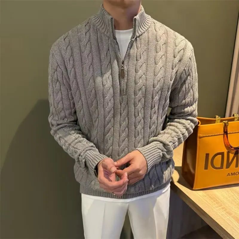 Men's Cable-Knit Zip Cardigan | Men's Cardigan Sweater 4