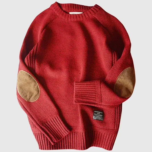 Men's Cable Knit Sweater with Elbow Patches | Men's Knitwear 0