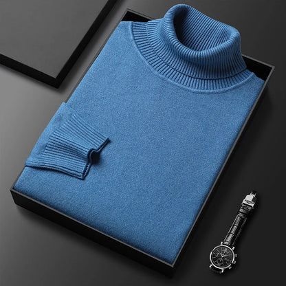 Men's Cashmere Blend Turtleneck Sweater | Ribbed Finish 1