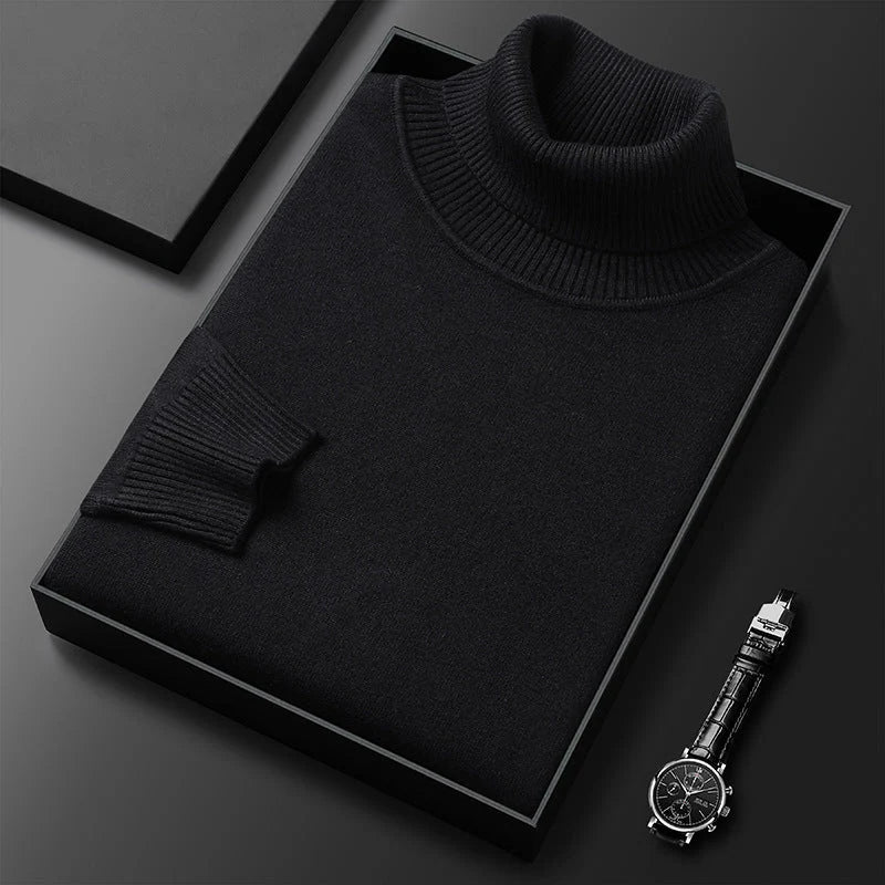 Men's Cashmere Blend Turtleneck Sweater | Ribbed Finish 2