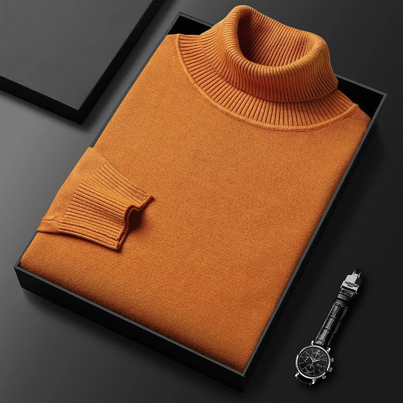 Men's Cashmere Blend Turtleneck Sweater | Ribbed Finish 7