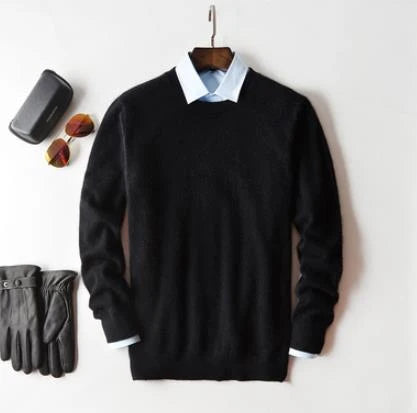 Men's Cashmere Sweater | Crew Neck Pullover Knit 0
